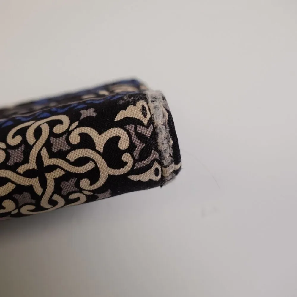 Vera Bradley Cobalt Blue Canterbury Pattern Turn Lock Zip Around Wallet Clutch